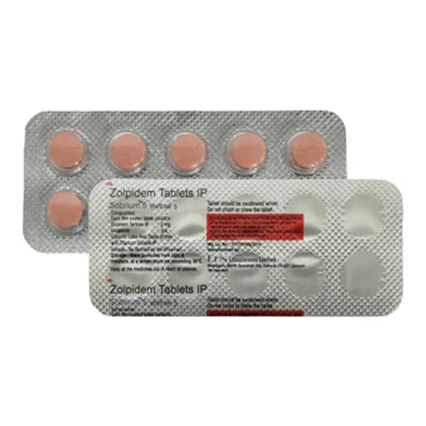 Zolpidem 5mg tablets - Sobrium 5 blister strips of pink film-coated tablets